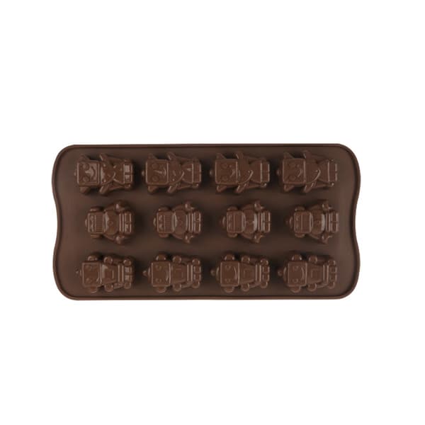 2-pack Silikon Robot Bakform Set - 12 Håligheter Choklad, Godis, Gelé och Isbitsformar