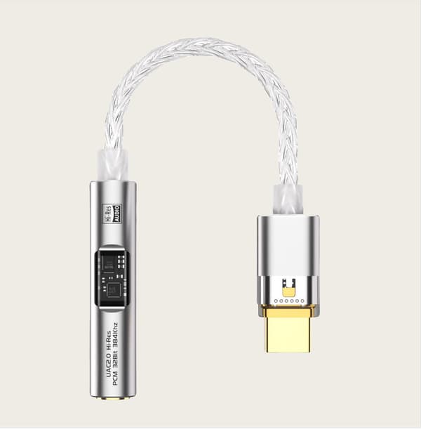 BA23 USB-C till 3,5 mm ljudadapter med inbyggd DAC Silver Silver
