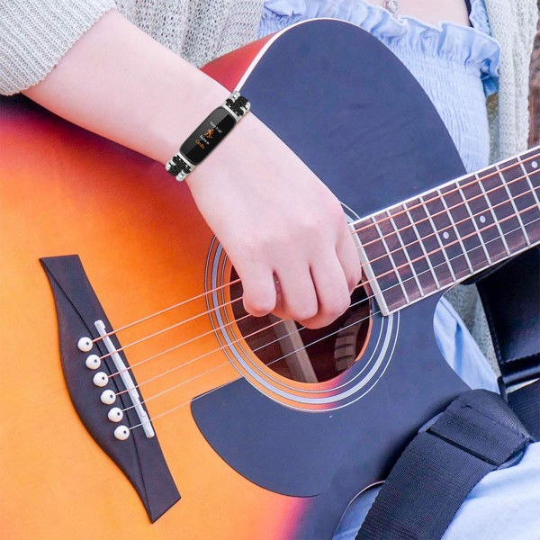 Klockband i vävt tyg Fitbit Inspire / 1 / 2 / 3 Svart