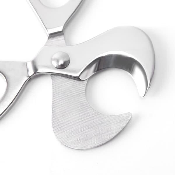 Stainless Steel Handheld Double-Blade Cigar Scissors — Sharp Scissor-Style Cigar Cutter with Ergonomic Handle Silver Silver