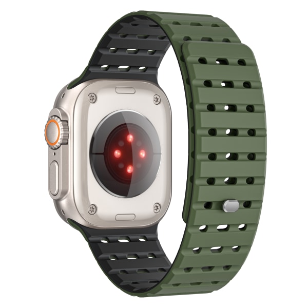 Andningsbar magnetrem för Apple Watch Series 1-9 generationer 42/44/45 mm gräs färg