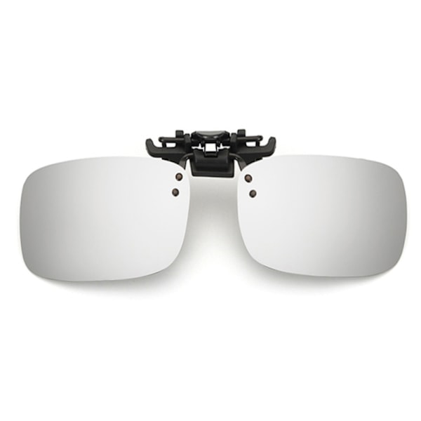 Polariserade Clip-on Solglasögon - Medium Storlek Spegel Silver