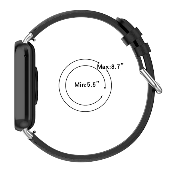 Klockarmband i Läder för Xiaomi Smart Band 9 Pro Svart