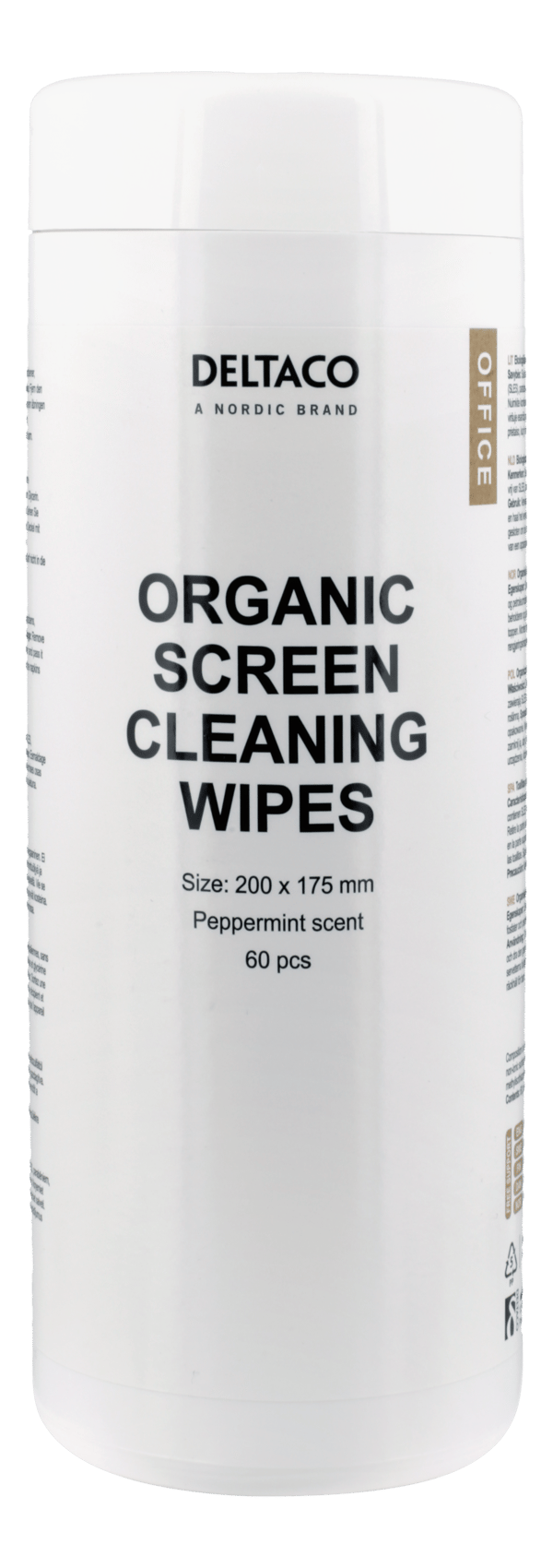 Organic screen cleaning wipes 20x17cm 1pack60 napkins