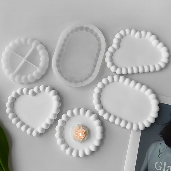 Oval Coaster Mold - Silikonhartsform för DIY-hantverk (J-220)