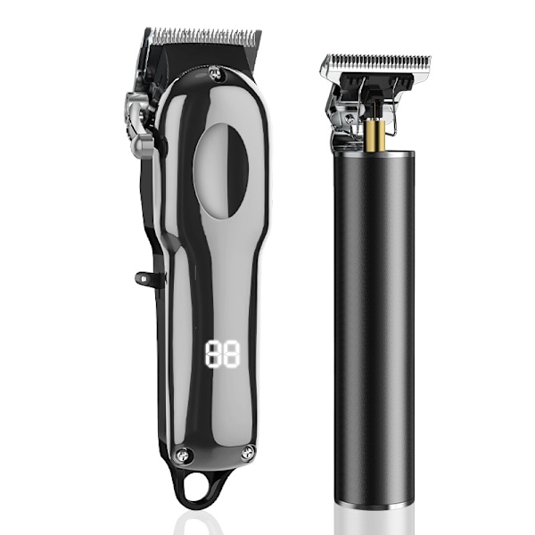 LED Gun Silver -hiustenleikkuri + nenätrimmeri, 3-osainen setti