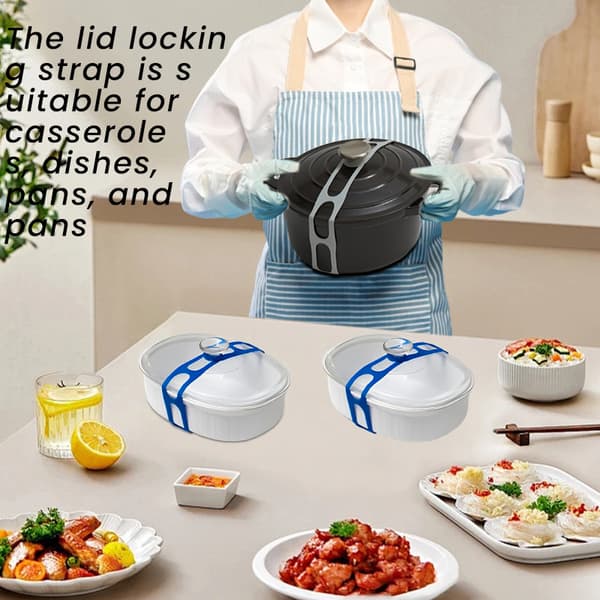 Silikone låg strop - Sikker og justerbar grydelåg holder Grey Grey