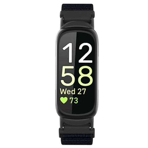 Nylon Loop Hook and Loop Rem Kompatibel med Fitbit Inspire 3 - Fås i Flere Farver Black Black
