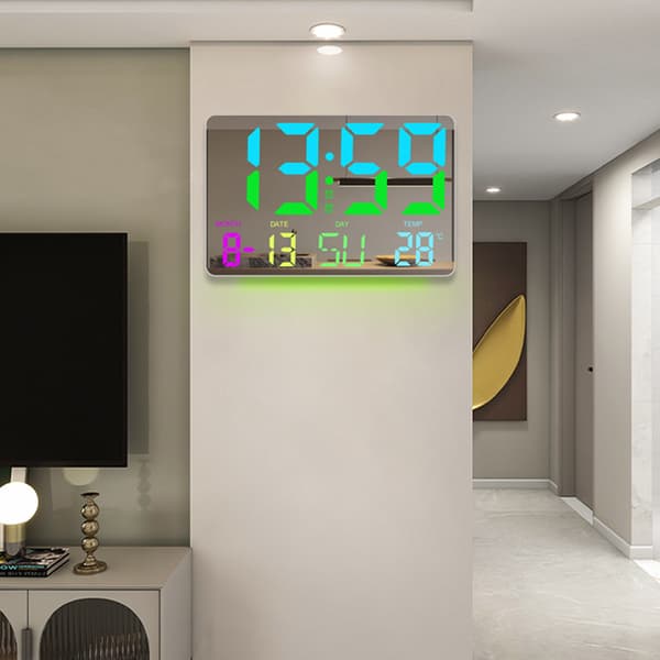Digital klocka med RGB LED-display Black Black