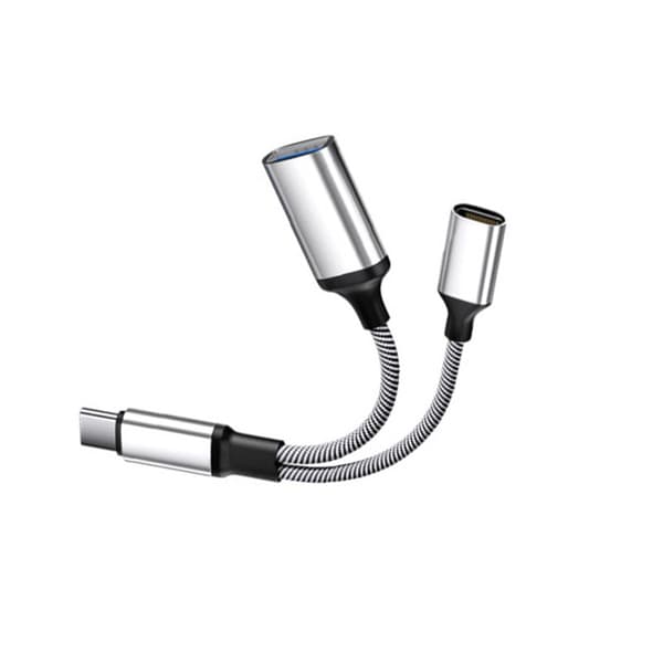 Multifunktionel USB-C til USB Adapter med Opladning - OTG Dataoverførsel og 60W PD Hurtigopladning Silver Silver