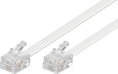 Modular cable, 6P4C(RJ11) to 6P4C(RJ11), 3m, white