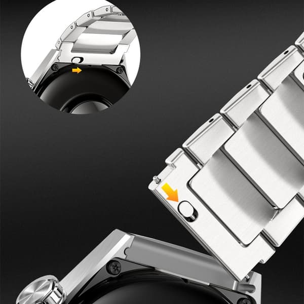 Rustfrit stål urrem kompatibel med HUAWEI GT5 Pro - 22mm udskiftningsrem Silver Silver