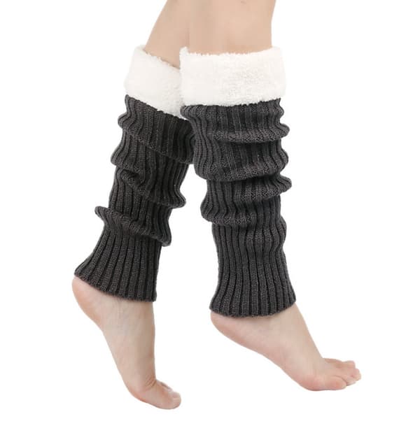 Stickade benvärmare, Slouchy Boot Socks DarkGrey DarkGrey