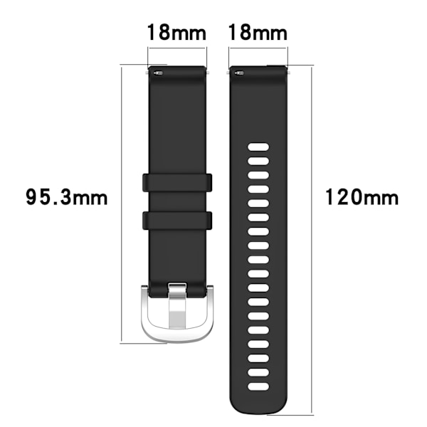 Silikone urrem til Huawei Watch GT5 - 22 mm Sort 22 mm