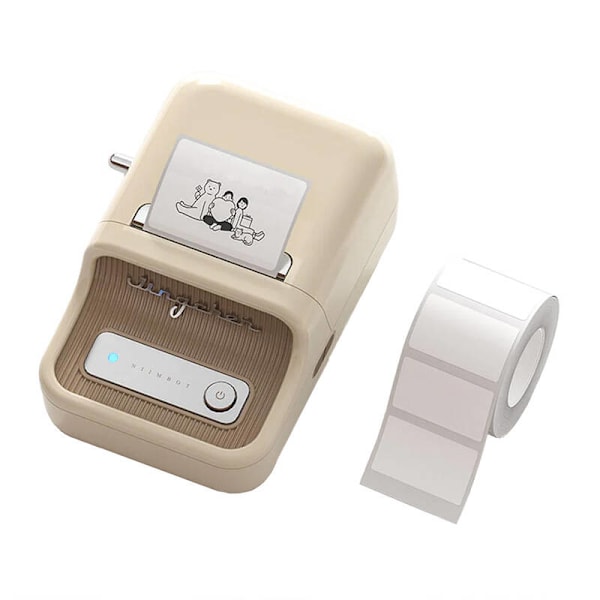 Bærbar etiketprinter Niimbot B21 (creme)
