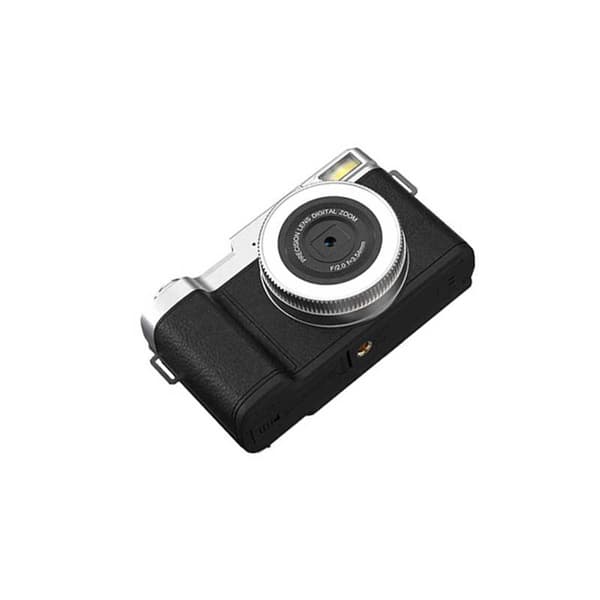 Sort 4K Digitalkamera med Flip-skærm, CCD-sensor og Elektronisk Billedstabilisering, Perfekt til Vlogging