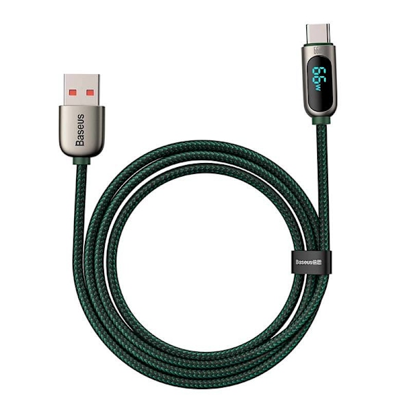 Baseus Displaykabel USB till Type-C, 66W, 2m (grön)