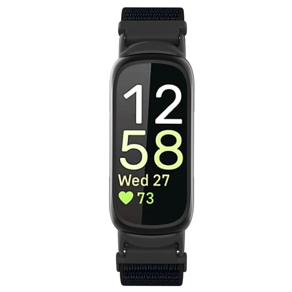 Nylon Loop Hook and Loop Rem Kompatibel med Fitbit Inspire 3 - Fås i Flere Farver Black Black