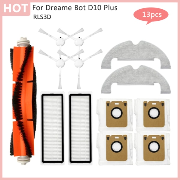 INF Tillbehör för Dreame Bot D10 Plus/RLS3D/Z10 Pro/L10 Plus 13 delar Flerfärgad