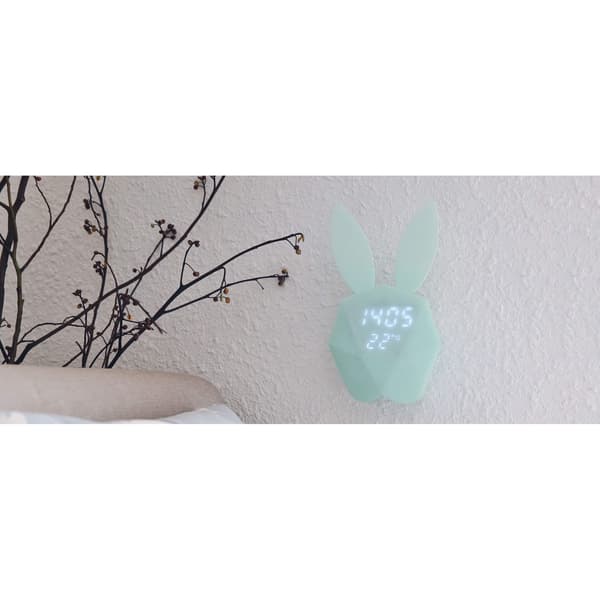 Vækkeur med Natlys Rabbit, Lyseblå