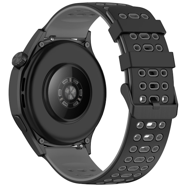 Silikonklockarmband 22mm - För Huawei Watch GT5, Keep Watch Pilot1 Svart+grå