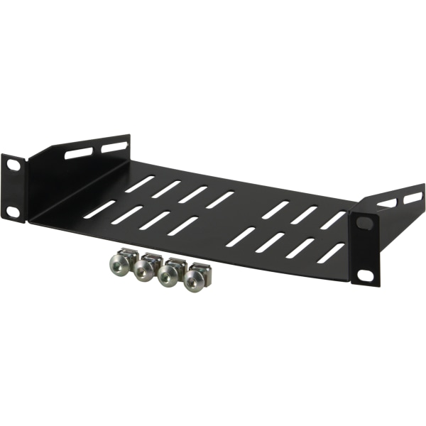 10 "fixed shelf, 1U, 136mm deep, black