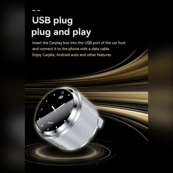 Smart Carplay Android Auto 2-i-1 Boks: Trådløs Bilforbindelse, Kompatibel med Biler der Understøtter CarPlay Protokol Silver Silver
