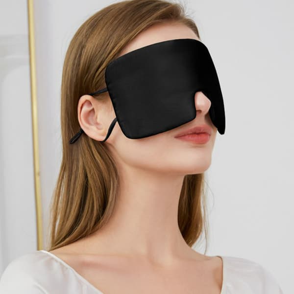 Överdimensionerad sidensovmask för män och kvinnor Black Black