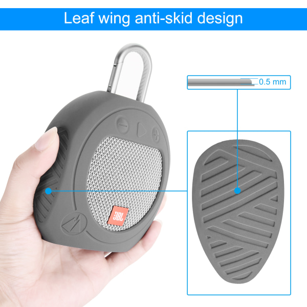 Silikonskyddsfodral för JBL CLIP3-högtalare Grå