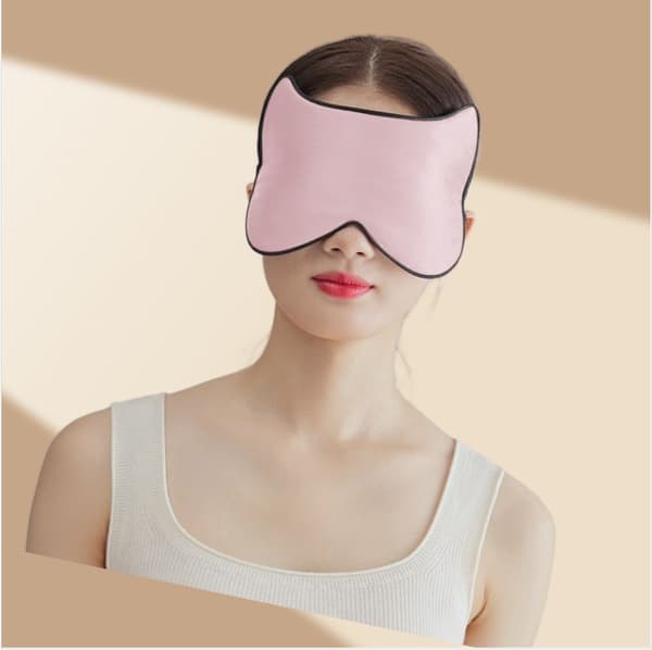 Justerbar silke søvnmaske med katteører Pink Pink
