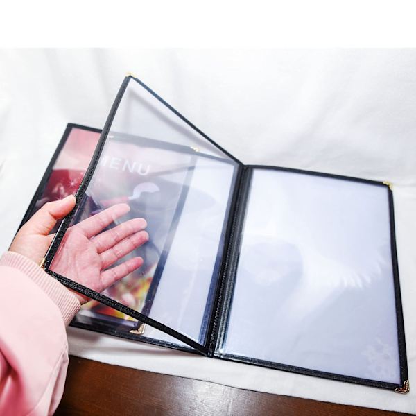 Clear Restaurant Menu Cover, 4 View Menu Folder til restauranter