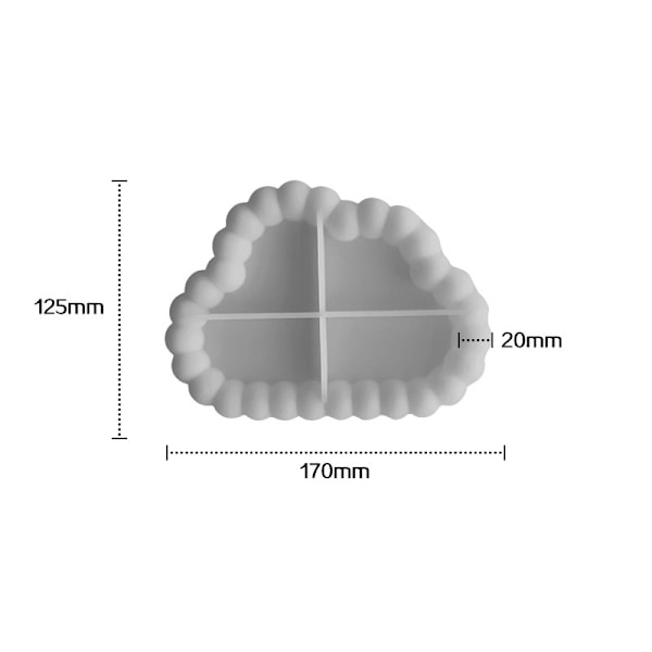 Silikoneforme til glasbrikker i skyform - J-224