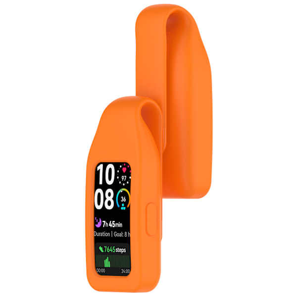 Stålklämma för Huawei Band 10/9/8 - Silikon Orange