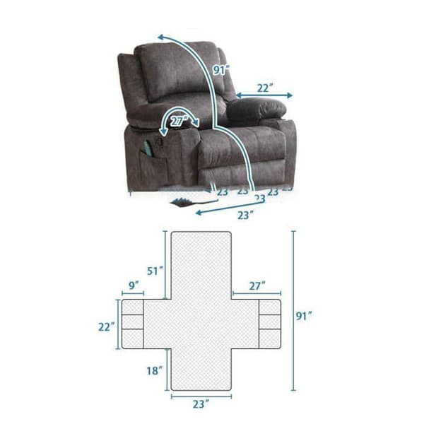 Elektrisk Vilstol Soffa Kudde Skydd med Fickor - Fläckresistent och Vattentät Brown Brown