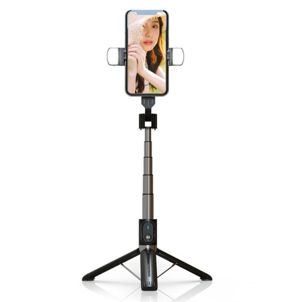 INF Stativ selfie stick udtrækkeligt mobiltelefonstativ med tråd Sort
