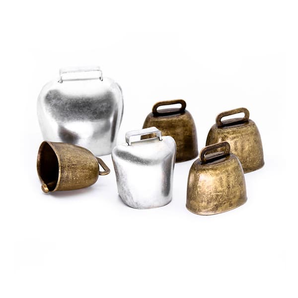 Antika bronsklockor - 10-pack, 35x35x24mm järnklockor
