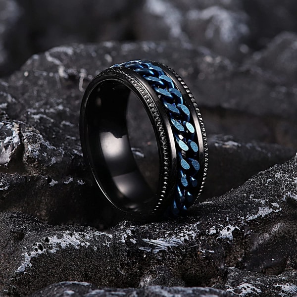 Anti-stress ring med flaskeåbningsfunktion Sort/Blå 24 mm