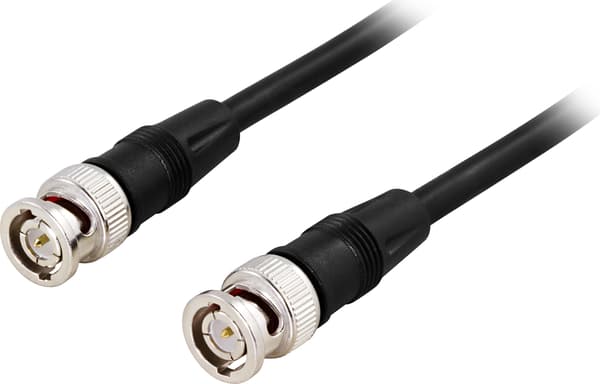 Coaxial patch cable, RG59, BNC ma-ma, 75 Ohm, 0.5m, black