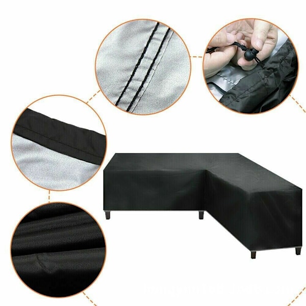V-Formet Havemøbelovertræk 300x300x98cm - Sort Oxford