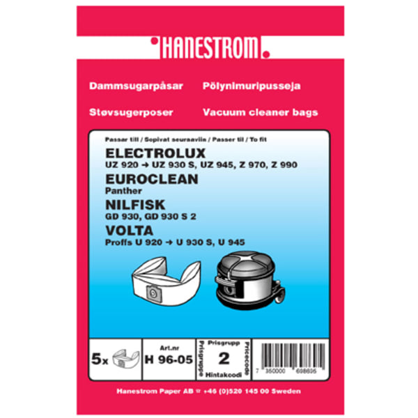 Dammsugarpåsar ELECTROLUX UZ 930 S  5-P