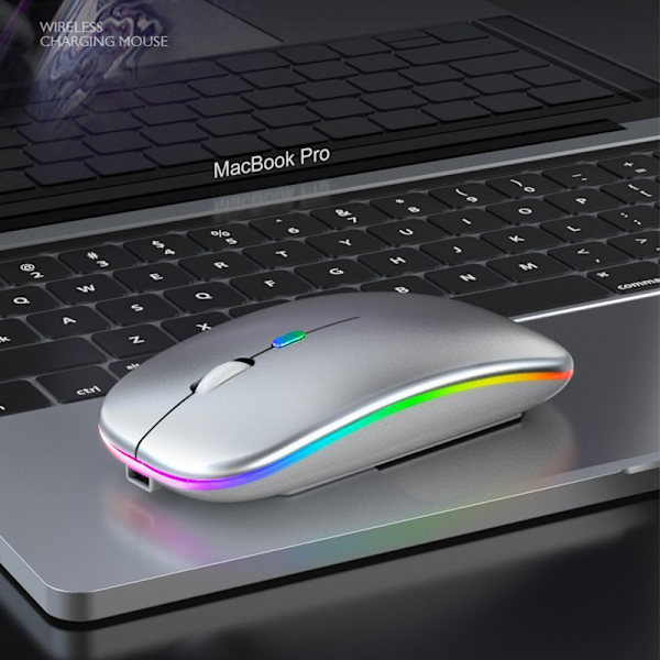Trådløs mus - 2,4G + Bluetooth Dual Mode Luminous Space Silver