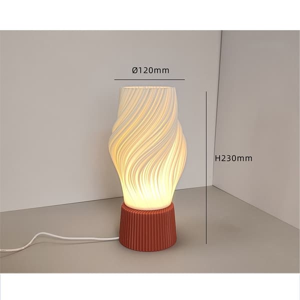 USB Dæmpbar Bordlampe med 3D-printet Base - Nordisk Stil Sengelampe Ambient Lys
