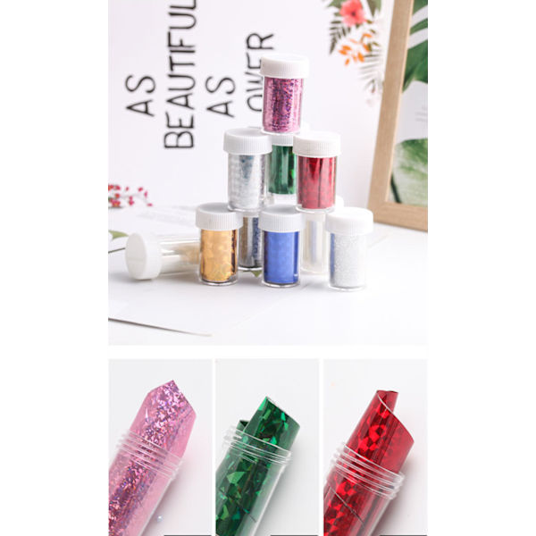 Nagelfolie 10 rullar MultiColor MultiColor