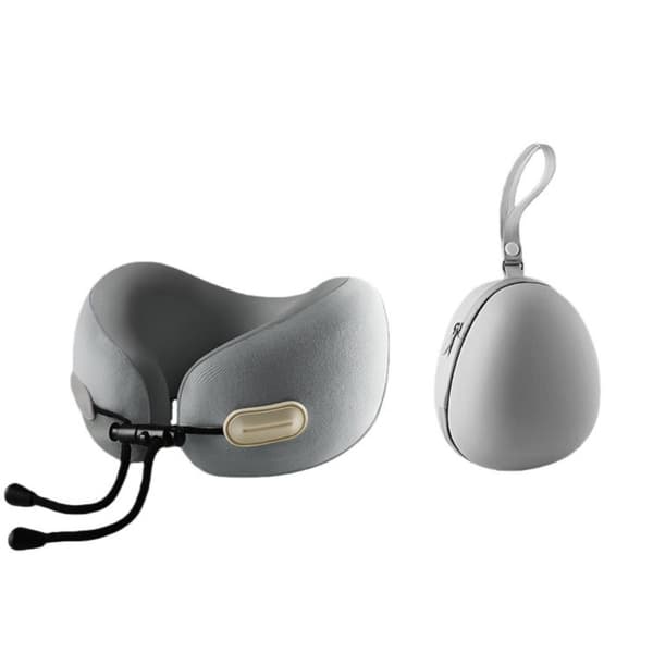 U-formad Resekudde i Memory Foam: Bekvämt Nackstöd för Resor Grey Grey