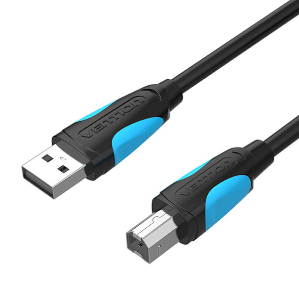 USB 2.0 A til USB-B printerkabel Ventilation VAS-A16-B100 1m Sort