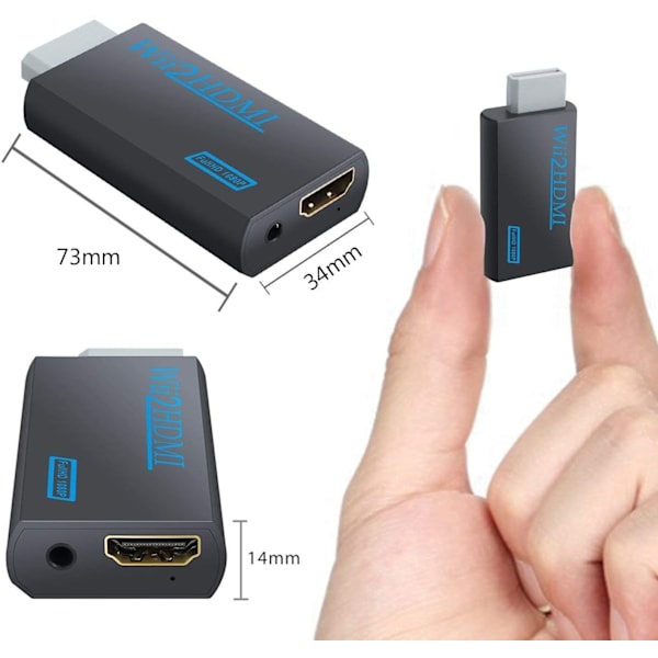 Nintendo Wii til HDMI-adapter - fuld HD 1080p Sort