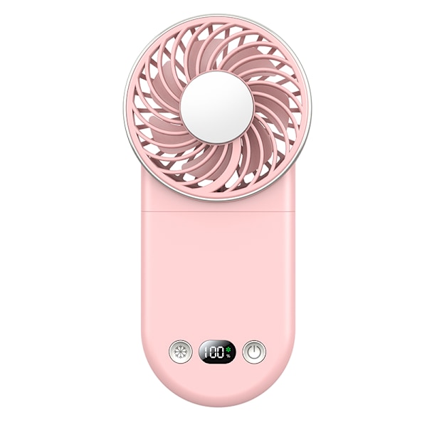 Kylande Digital Display Vikbar Fläkt - Portabel Komfort Rosa