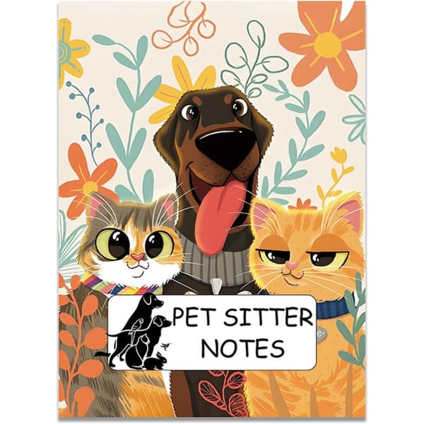Bærbar Pet Sitter Notesbog: Dyreplejeguide til Hunde, Hvalpe & Katte – Perfekt til Organisation og Planlægning