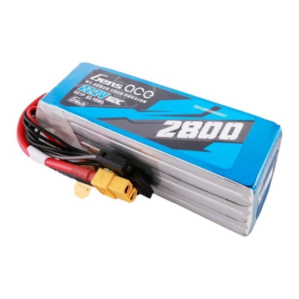 Gens ace G-Tech 2800mAh 22,2V 60C 6S1P Lipo batteripakke med XT60 stik