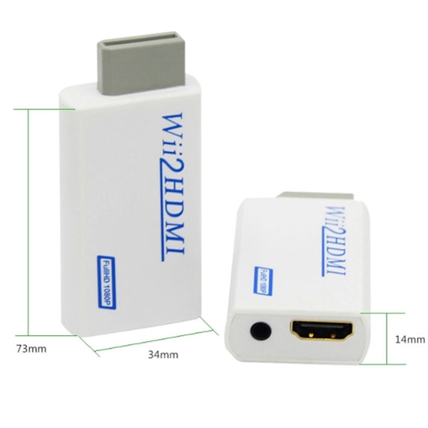 INF Nintendo Wii til HDMI-adapter - fuld HD 1080p Sort